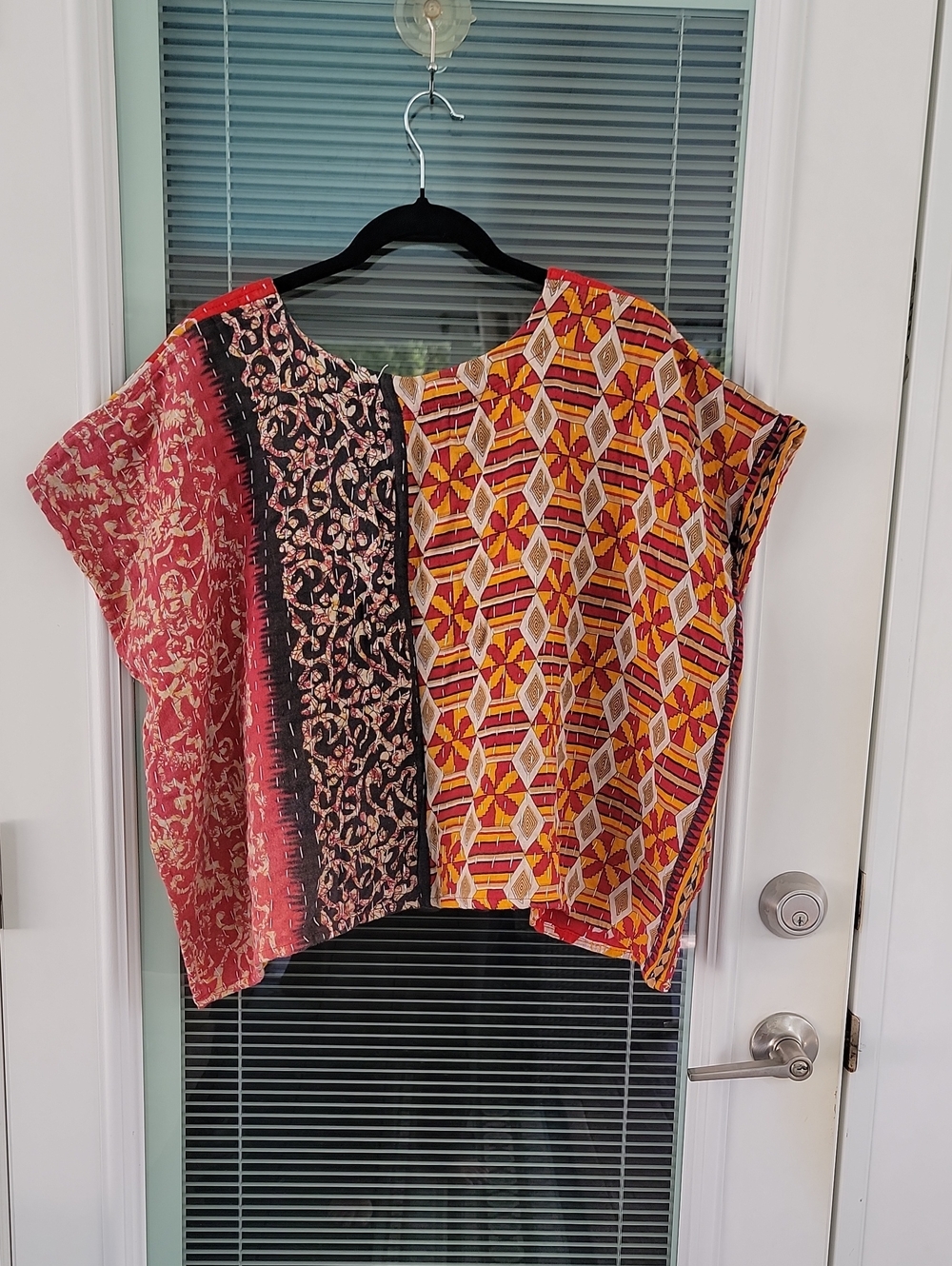 Kantha Boxy Cropped With Side Slits OS Fits Most Cotton - Picture 3 of 7